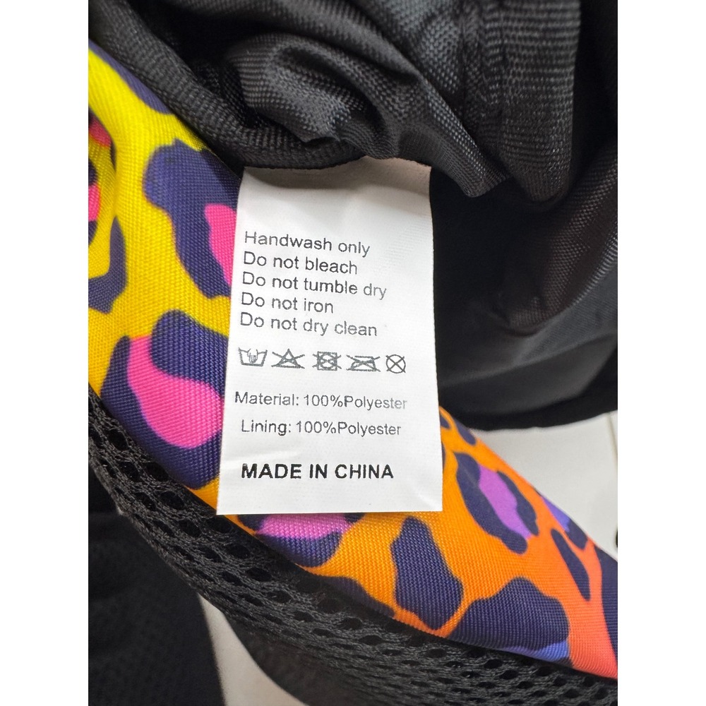 Rainbow Leopard Print Sling Bag Crossbody Backpack Multicolor Neon Animal Print - Picture 4 of 6